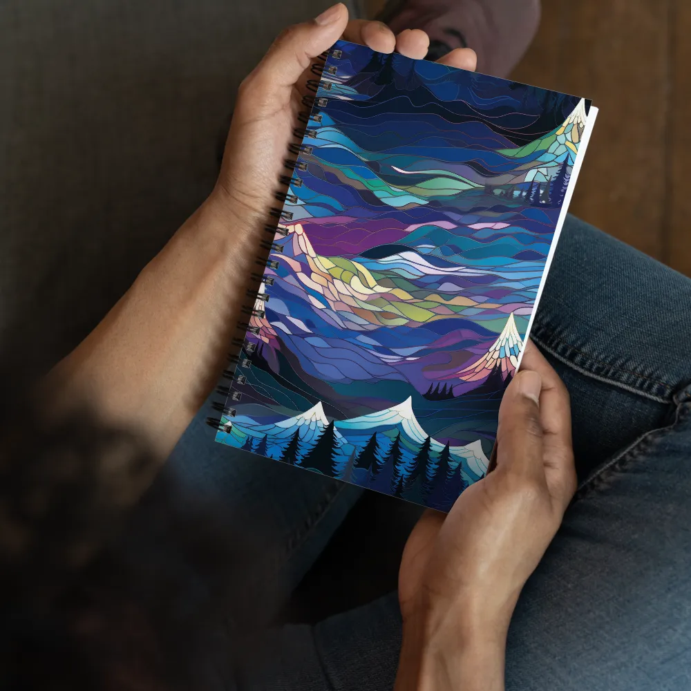 Twilight Peaks: An Abstract Mountain Landscape | Spiral Notebook