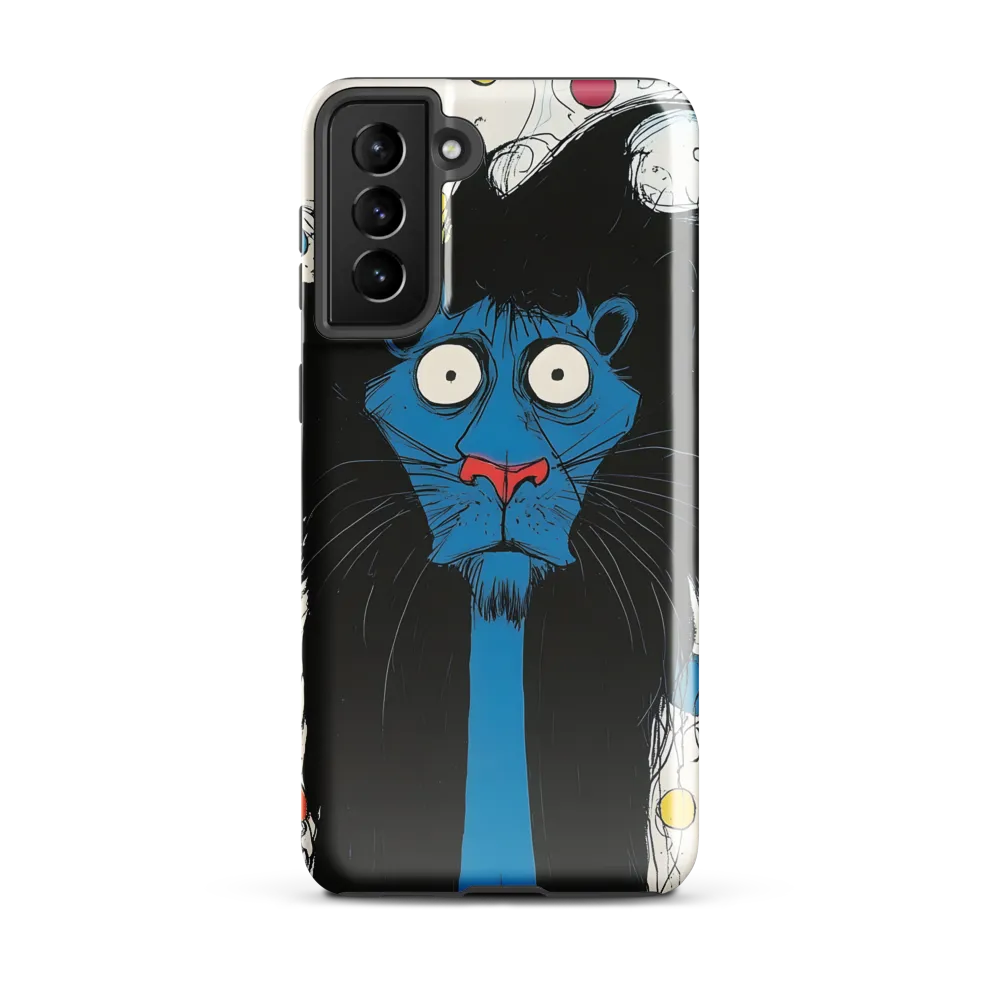 Whimsical Blue Lion