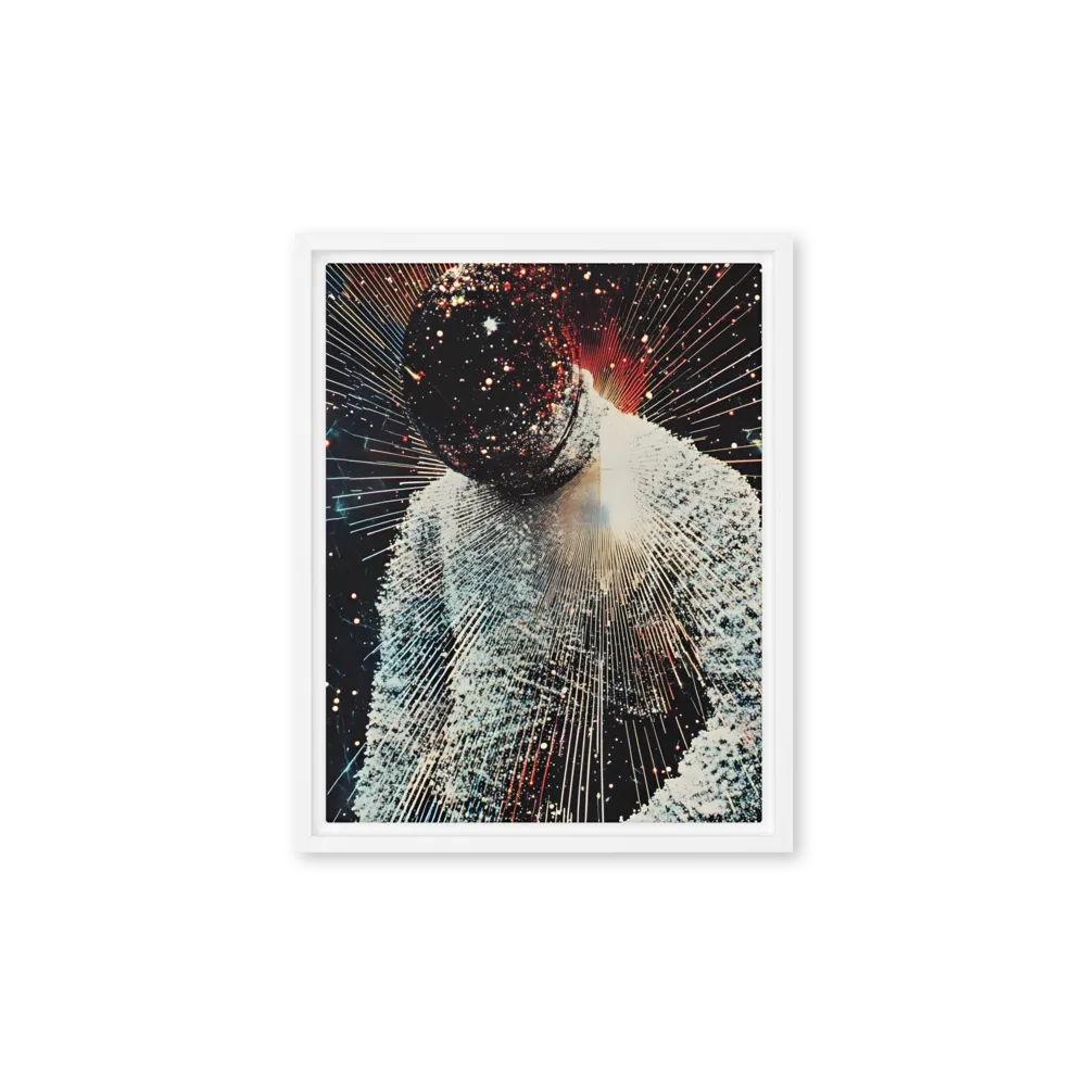Ethereal Astronaut: A Journey Through the Cosmos | Canvas with White Frame | 11″×14″