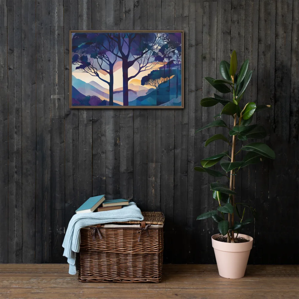 Tranquil Geometry: A Journey Through Color | Canvas with Brown Frame | 20″×30″