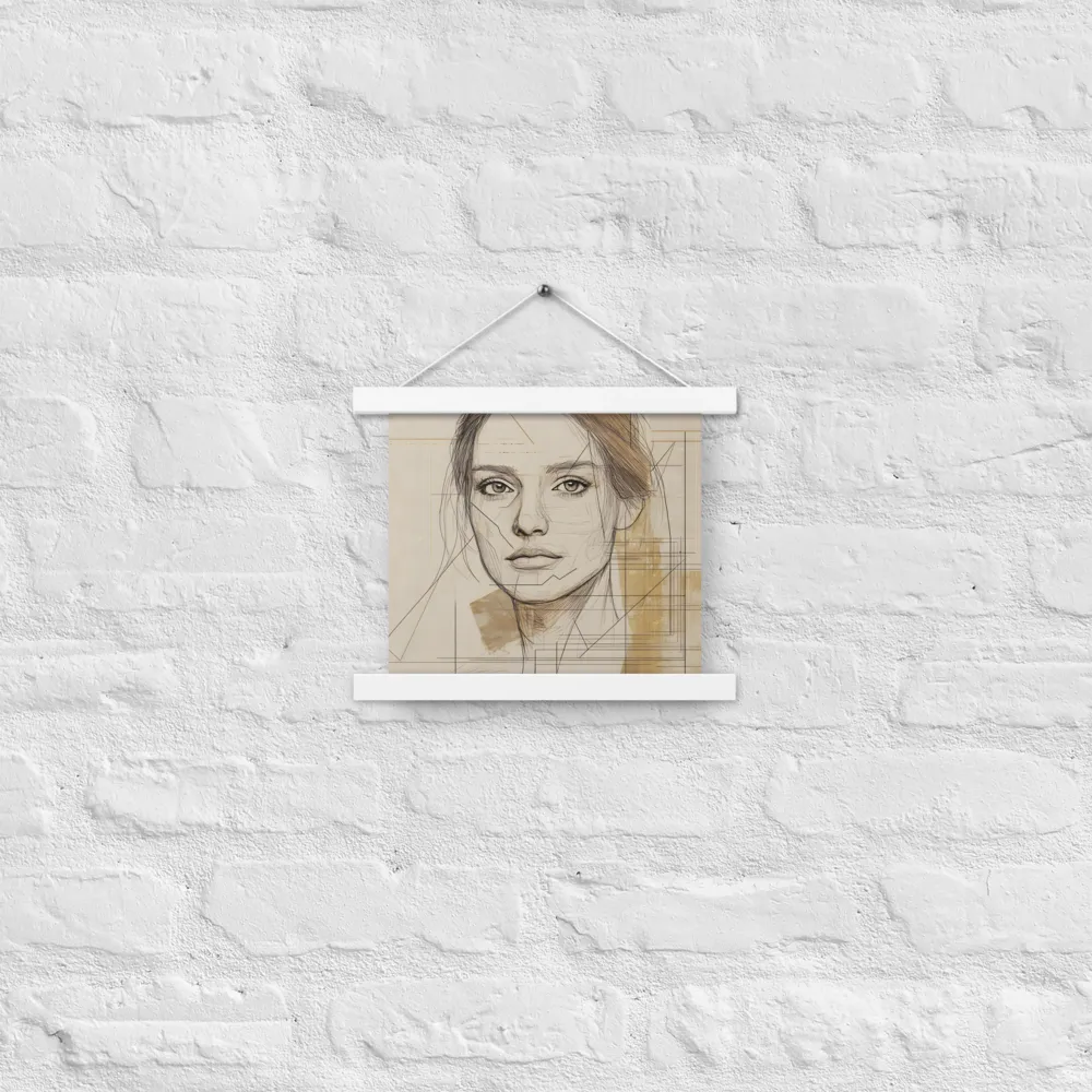 Geometric Elegance: A Modern Portrait | Poster With White Wood Hanger | 10″×10″