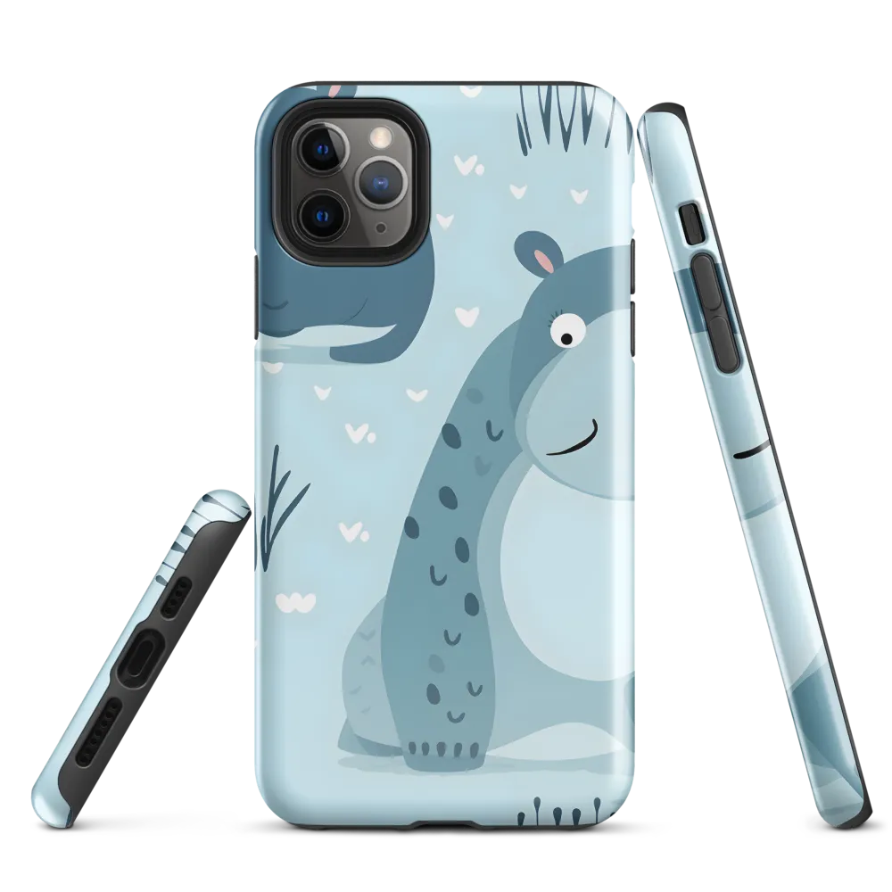 Whimsical Hippo Delight | Phone Case |  11 Pro Max | Tough Case | Glossy