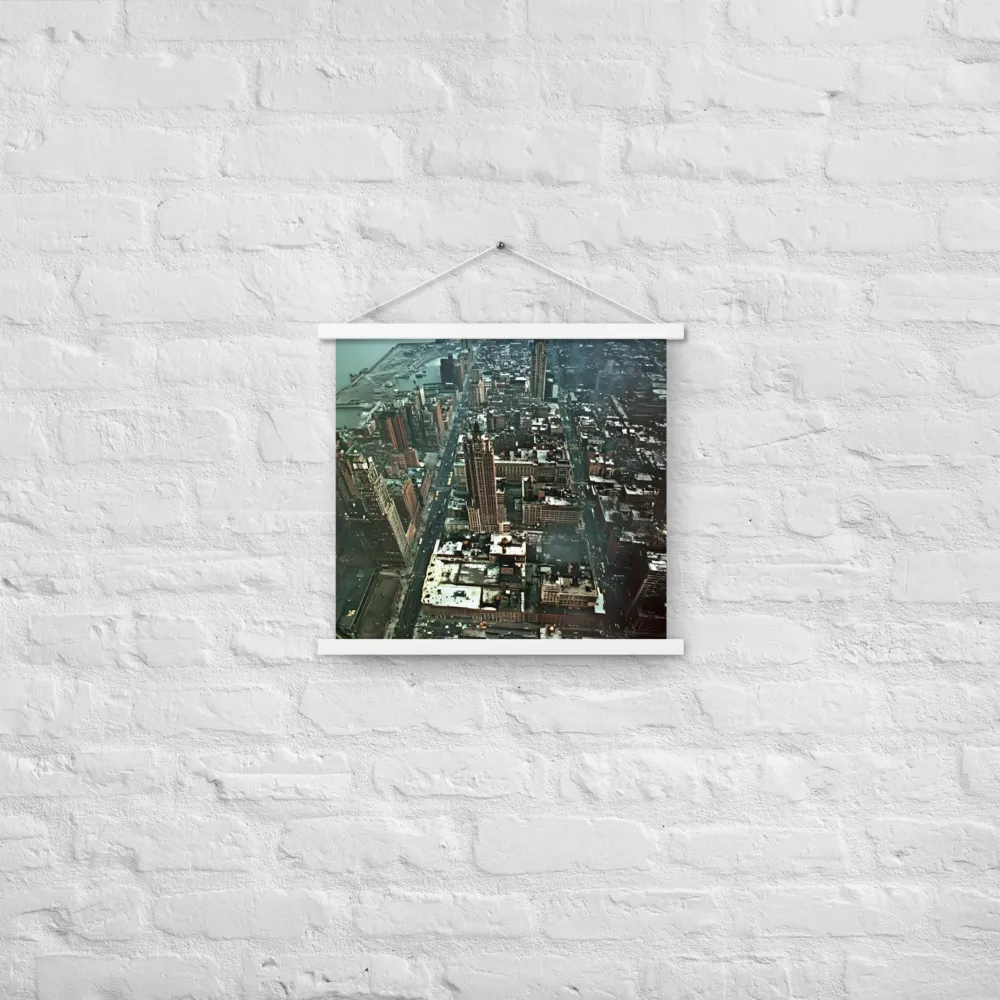 Aerial Symphony of Urban Life | Poster With White Wood Hanger | 18″×18″