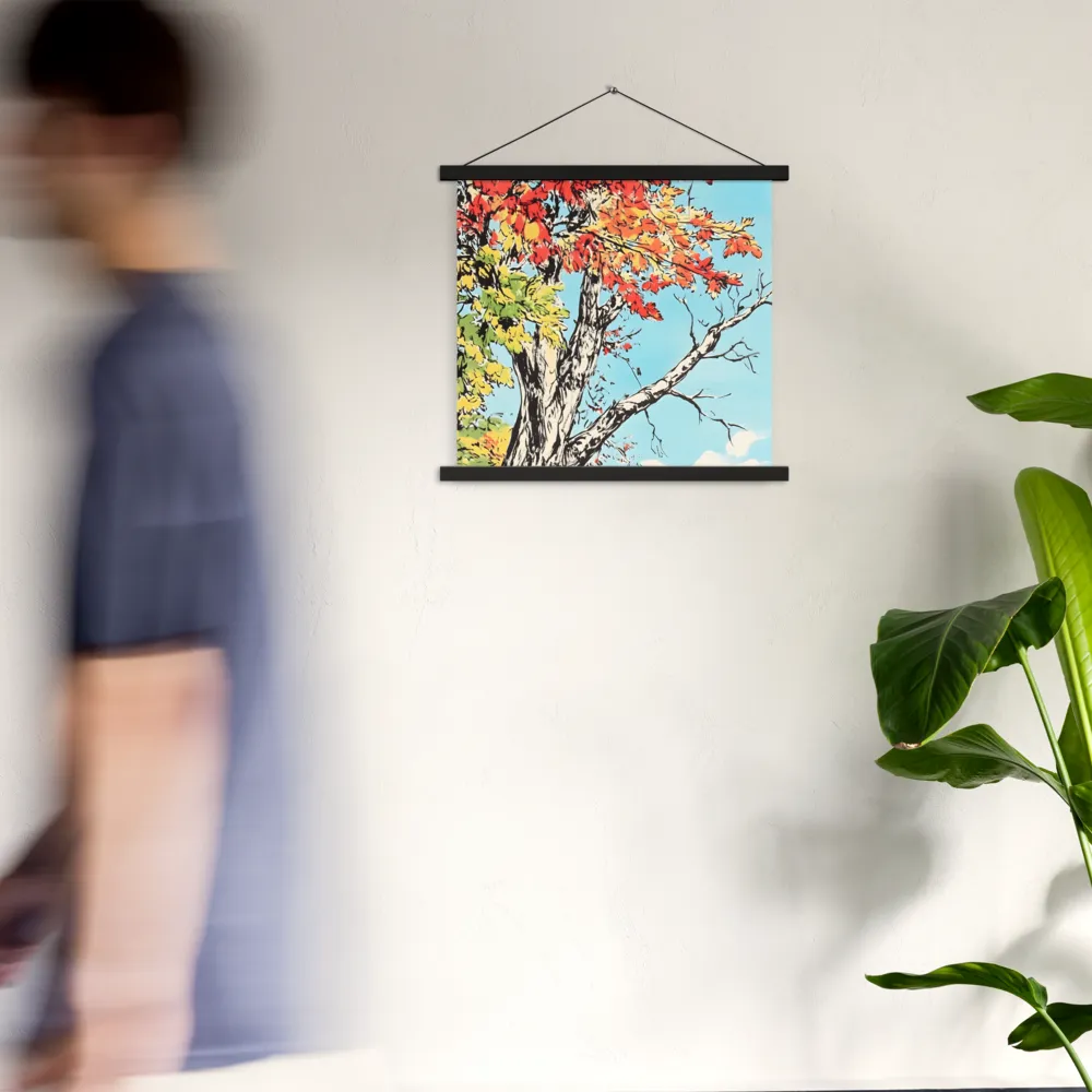 Autumn's Embrace | Poster With Black Wood Hanger | 18″×18″