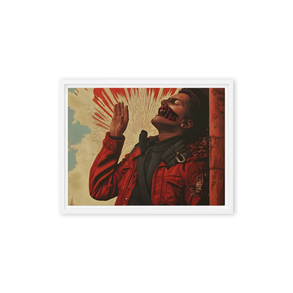 Defiant Echoes of Ruin | Canvas with White Frame | 12″×16″