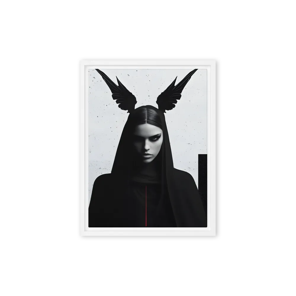 Whispers of Darkness | Canvas with White Frame | 9″×12″