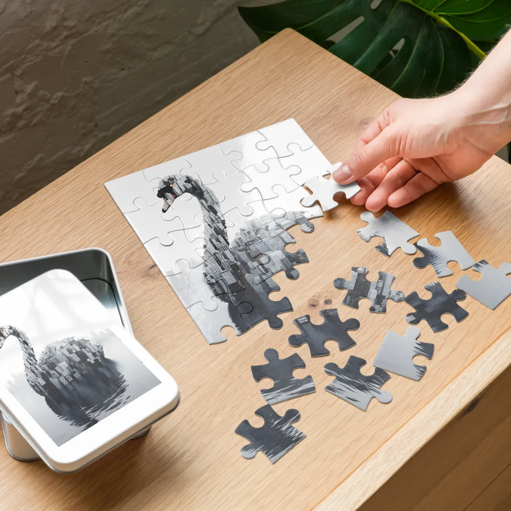 Urban Swan 
 Jigsaw Puzzle in Tin Box