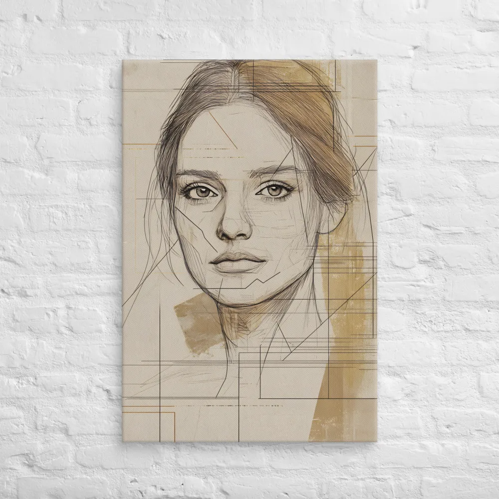 Geometric Elegance: A Modern Portrait | Canvas | 24″×36″