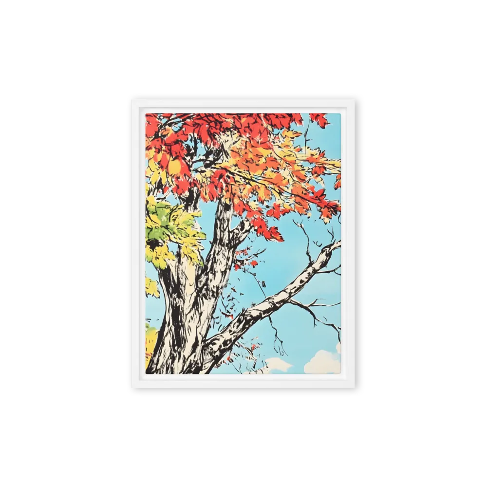 Autumn's Embrace | Canvas with White Frame | 9″×12″