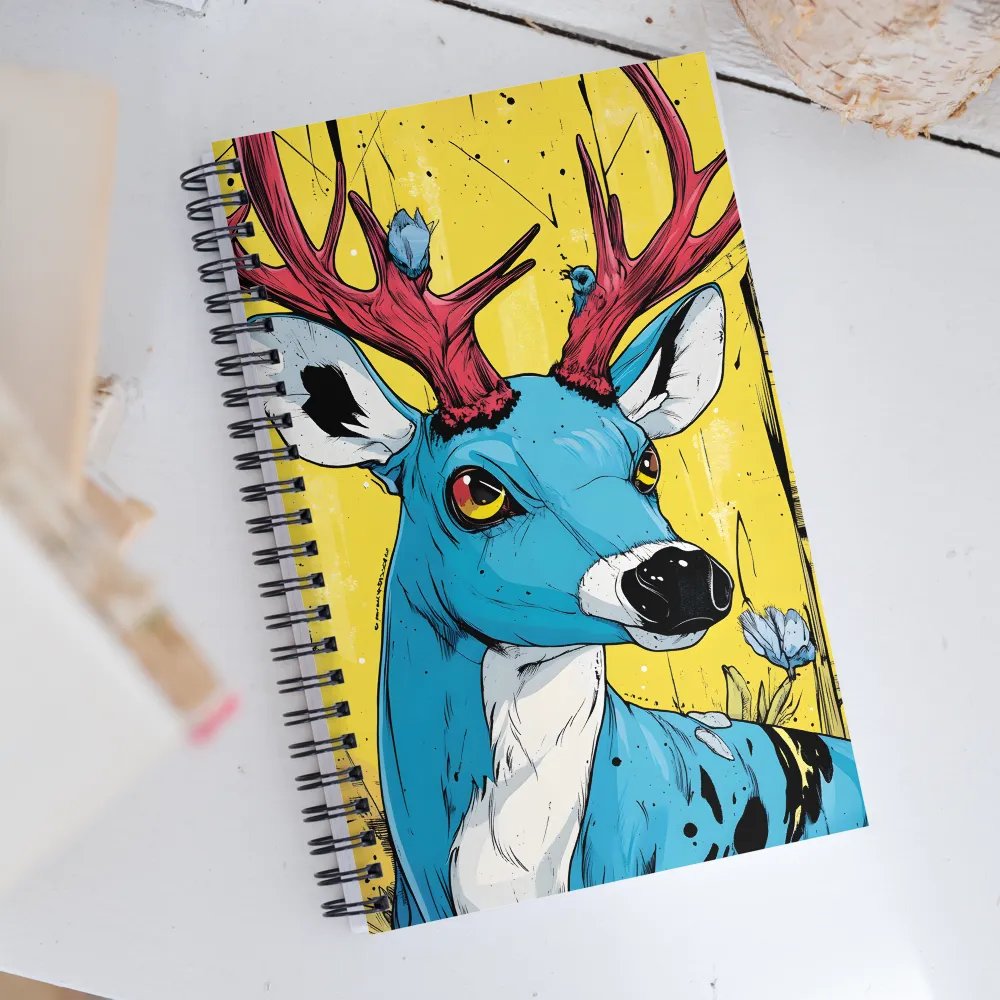 Vivid Antlers: A Modern Take on Nature | Spiral Notebook