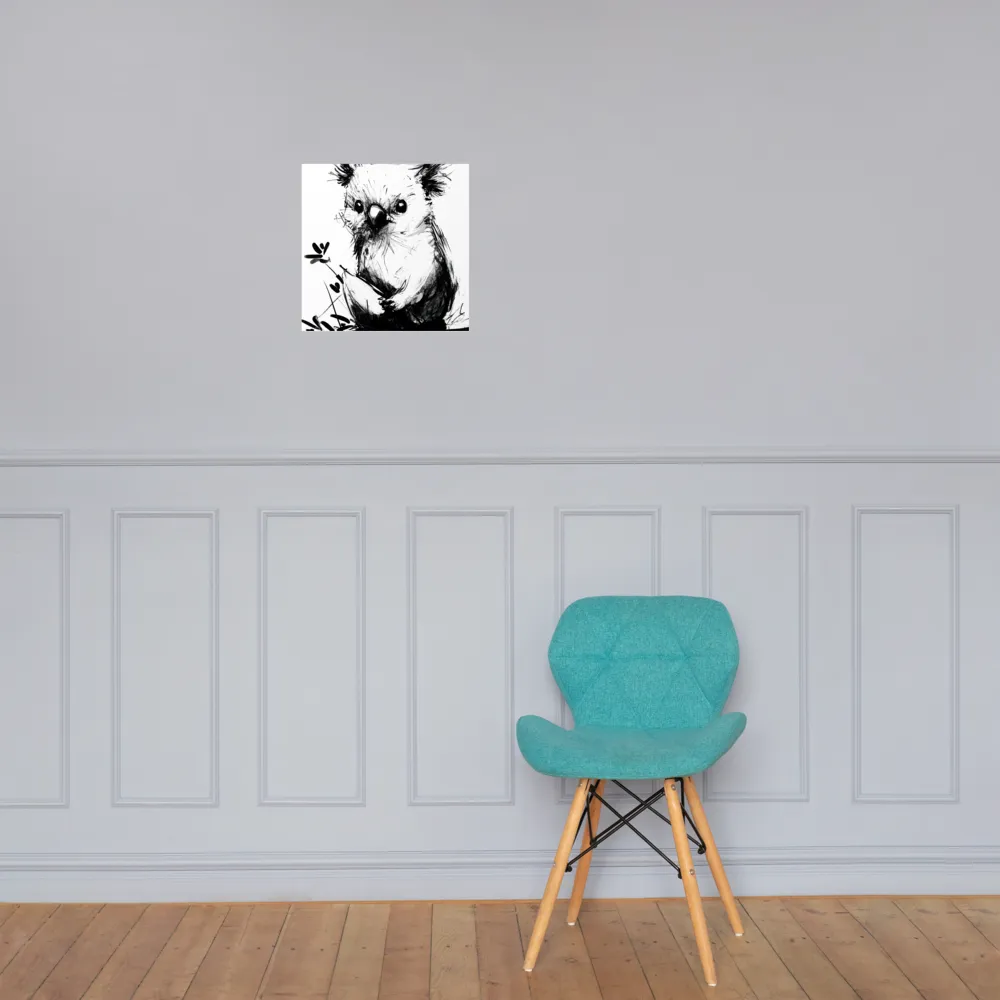 Whimsical Koala in Ink | Poster | 14″×14″