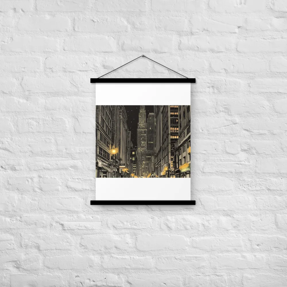 Whispers of the Night City | Poster With Black Wood Hanger | 18″×24″
