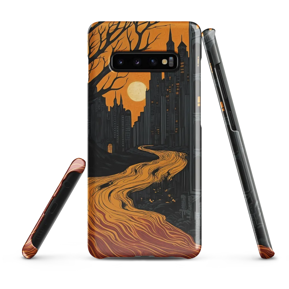 Eerie Cityscape: A Haunting Reflection | Phone Case |  S10 Plus | Snap Case | Glossy