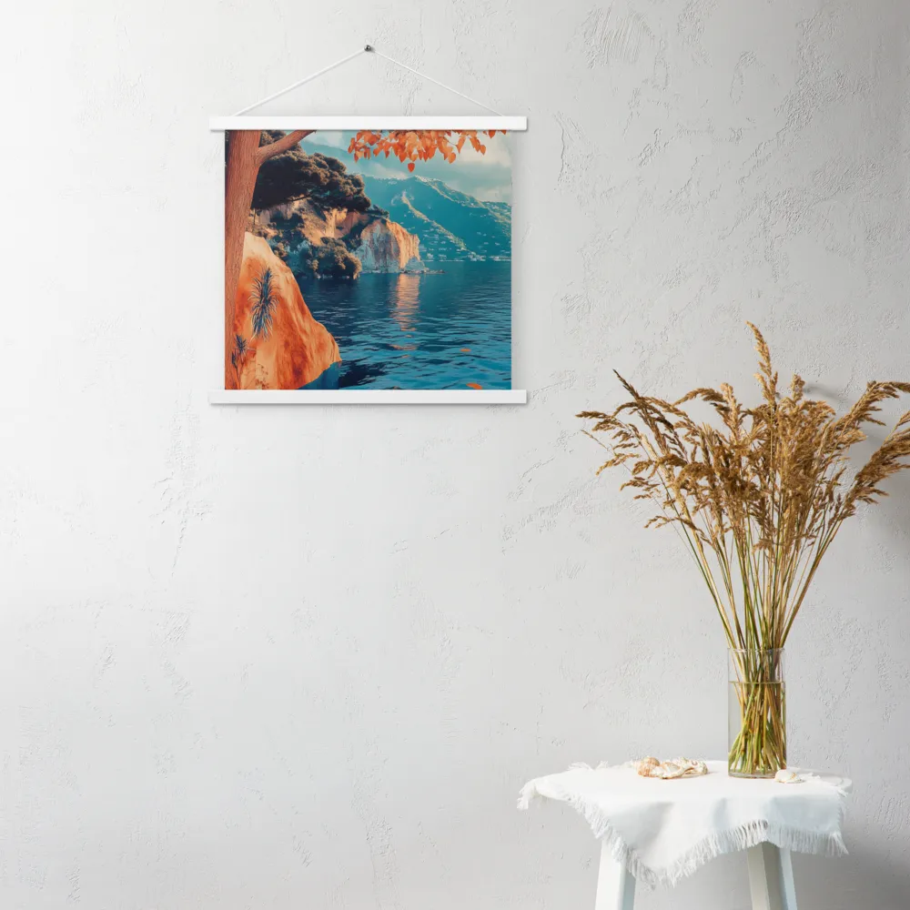 Elysian Waterscape | Poster With White Wood Hanger | 18″×18″