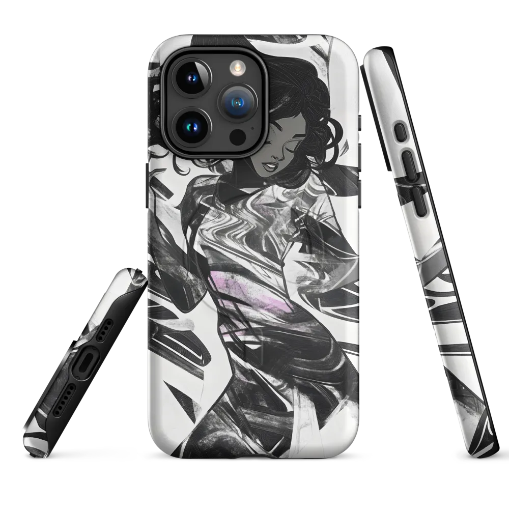 Fluid Grace: The Dance of Shadows | Phone Case |  15 Pro Max | MagSafe® Tough Case | Matte