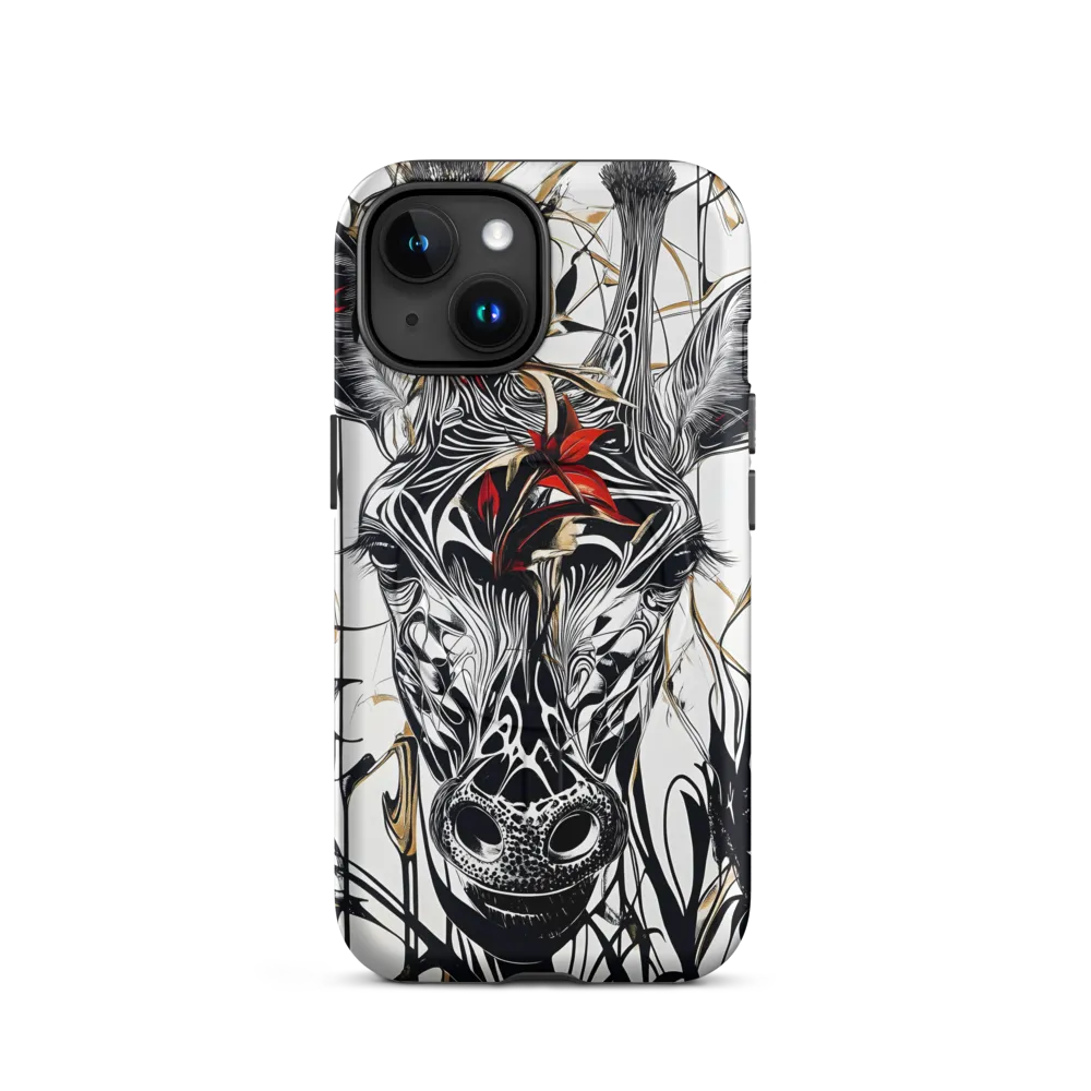 Floral Elegance: The Giraffe's Portrait