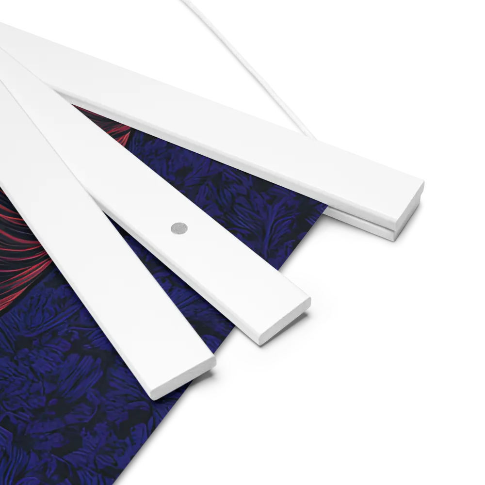 Ethereal Portrait in Blue and Red | Poster With White Wood Hanger | 18″×18″