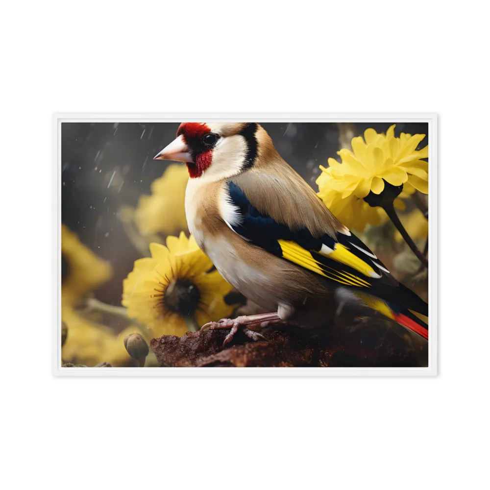 Harmony in Nature: A Goldfinch Amidst Blooms