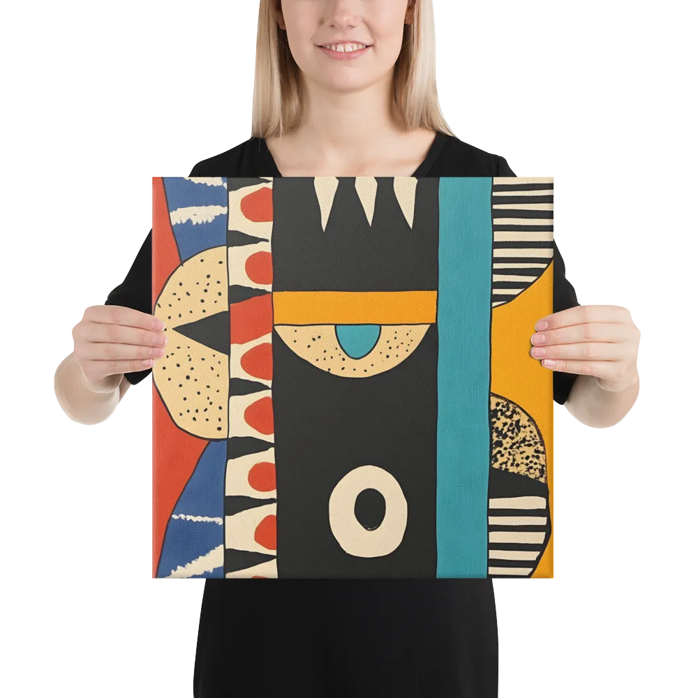 Playful Geometry: A Modern Abstract Exploration | Canvas | 16″×16″