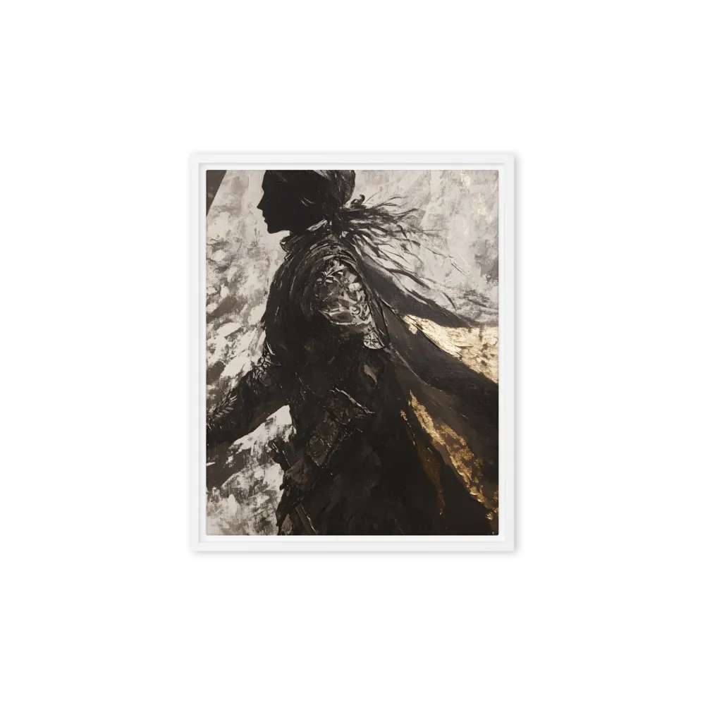 The Silhouette of Valor | Canvas with White Frame | 8″×10″