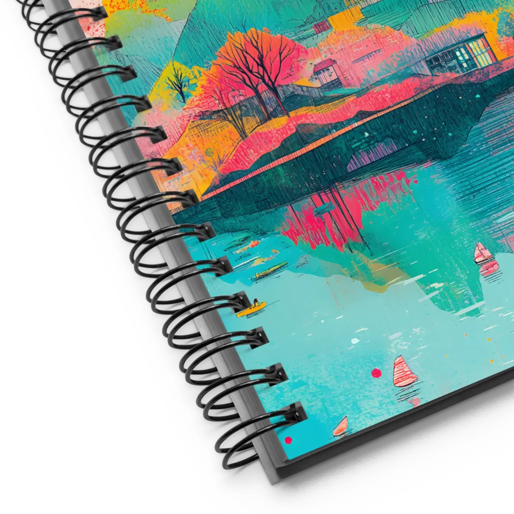 Vibrant Serenity: A Surreal Landscape | Spiral Notebook