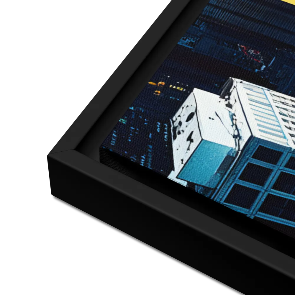 Dynamic Urban Symphony | Canvas with Black Frame | 24″×36″