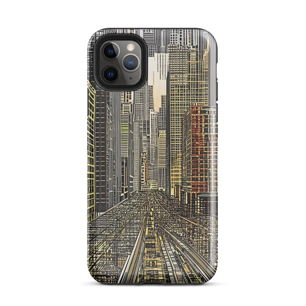 Urban Symphony: The Golden Grid | Phone Case |  11 Pro Max | Tough Case | Glossy