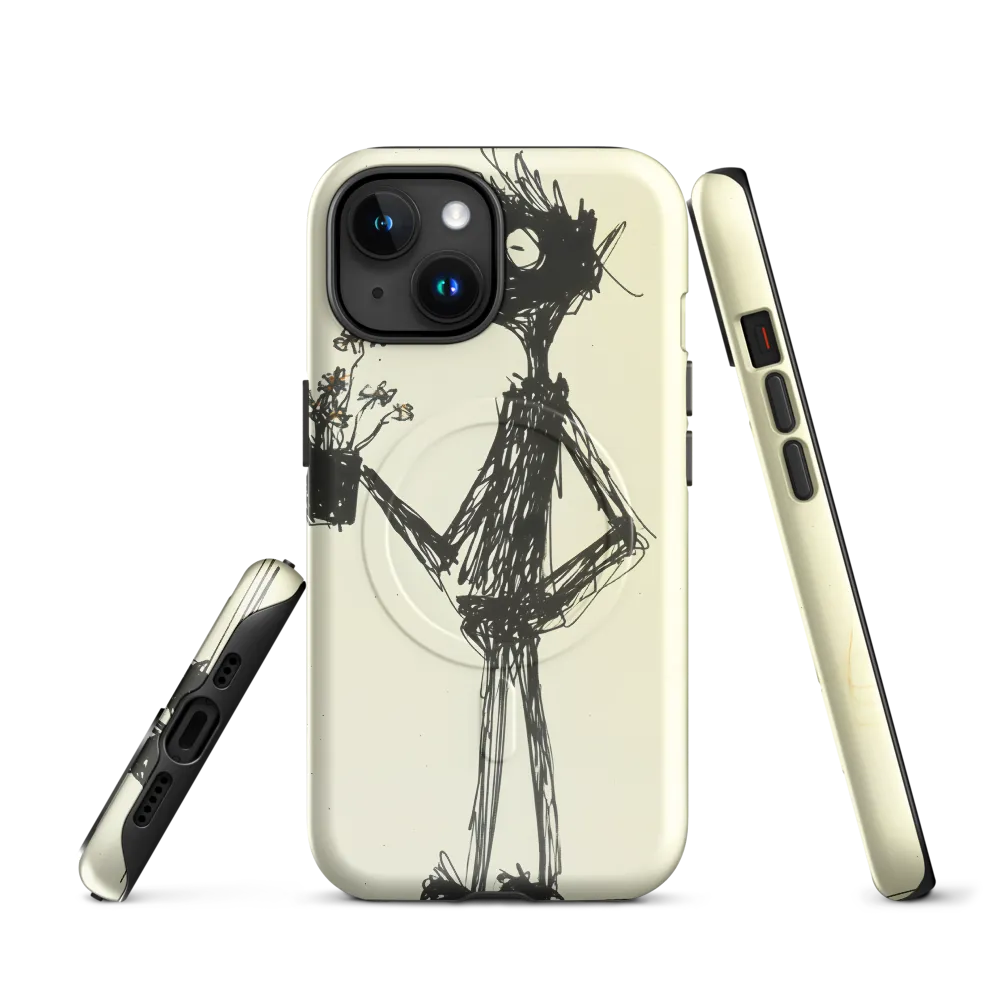 Whimsical Figure with Flowers