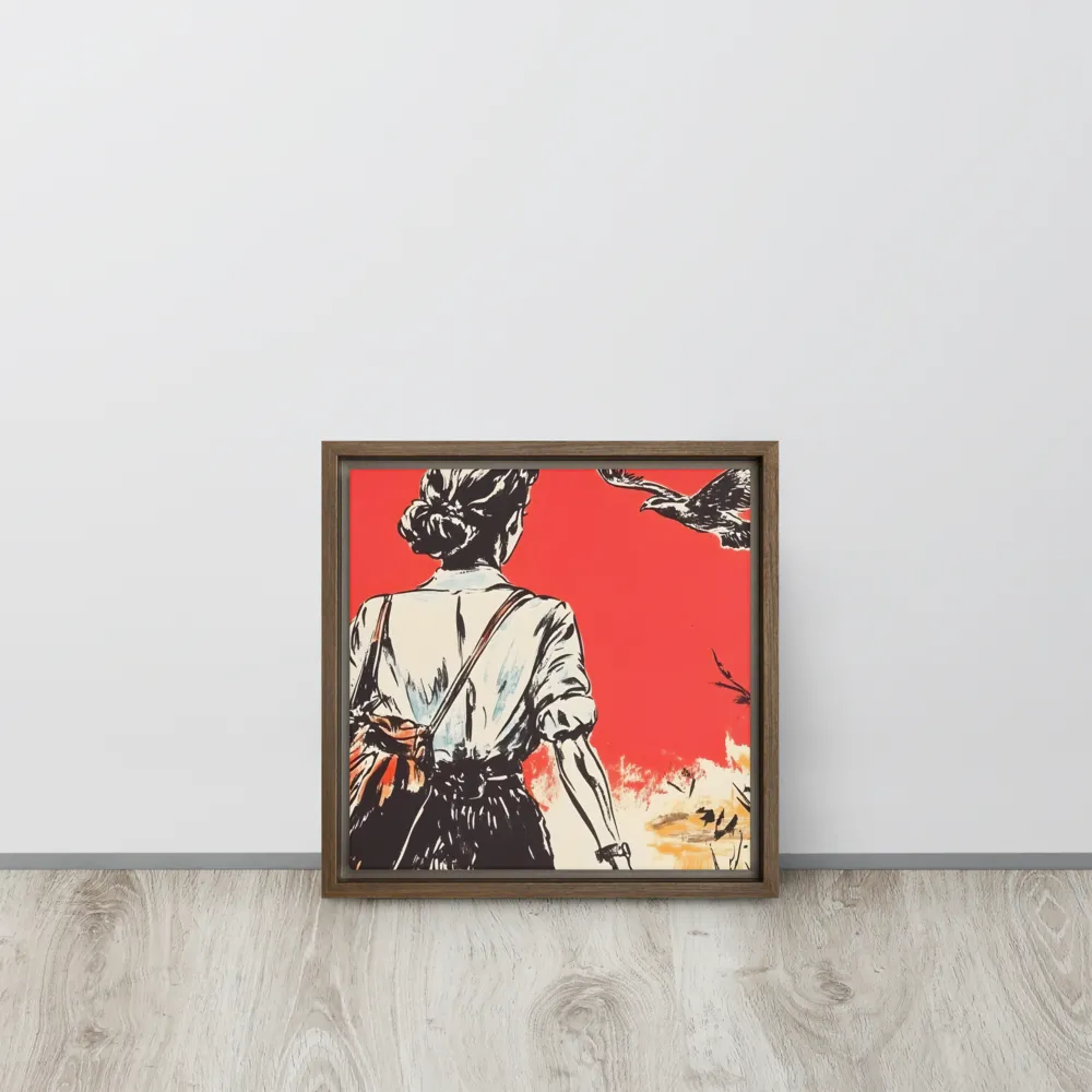 Journey Beyond the Horizon | Canvas with Brown Frame | 12″×12″