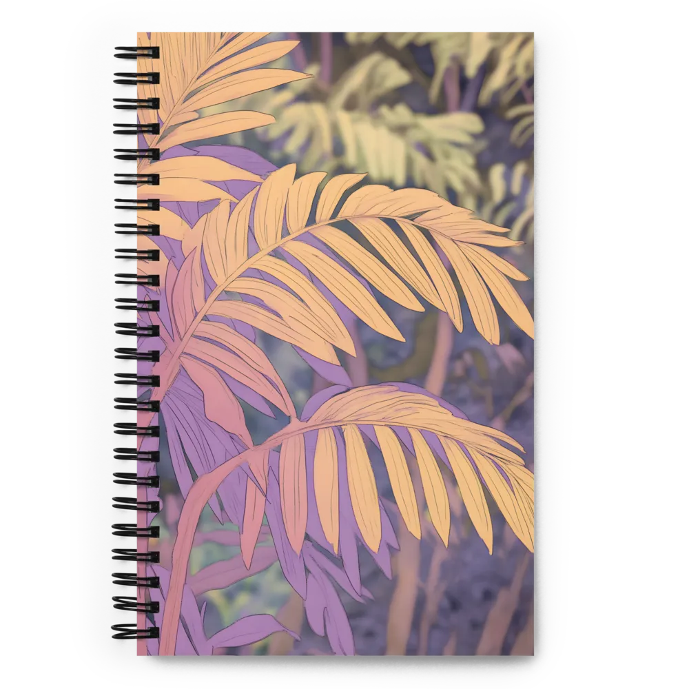 Harmonious Leaves in Digital Twilight | Spiral Notebook