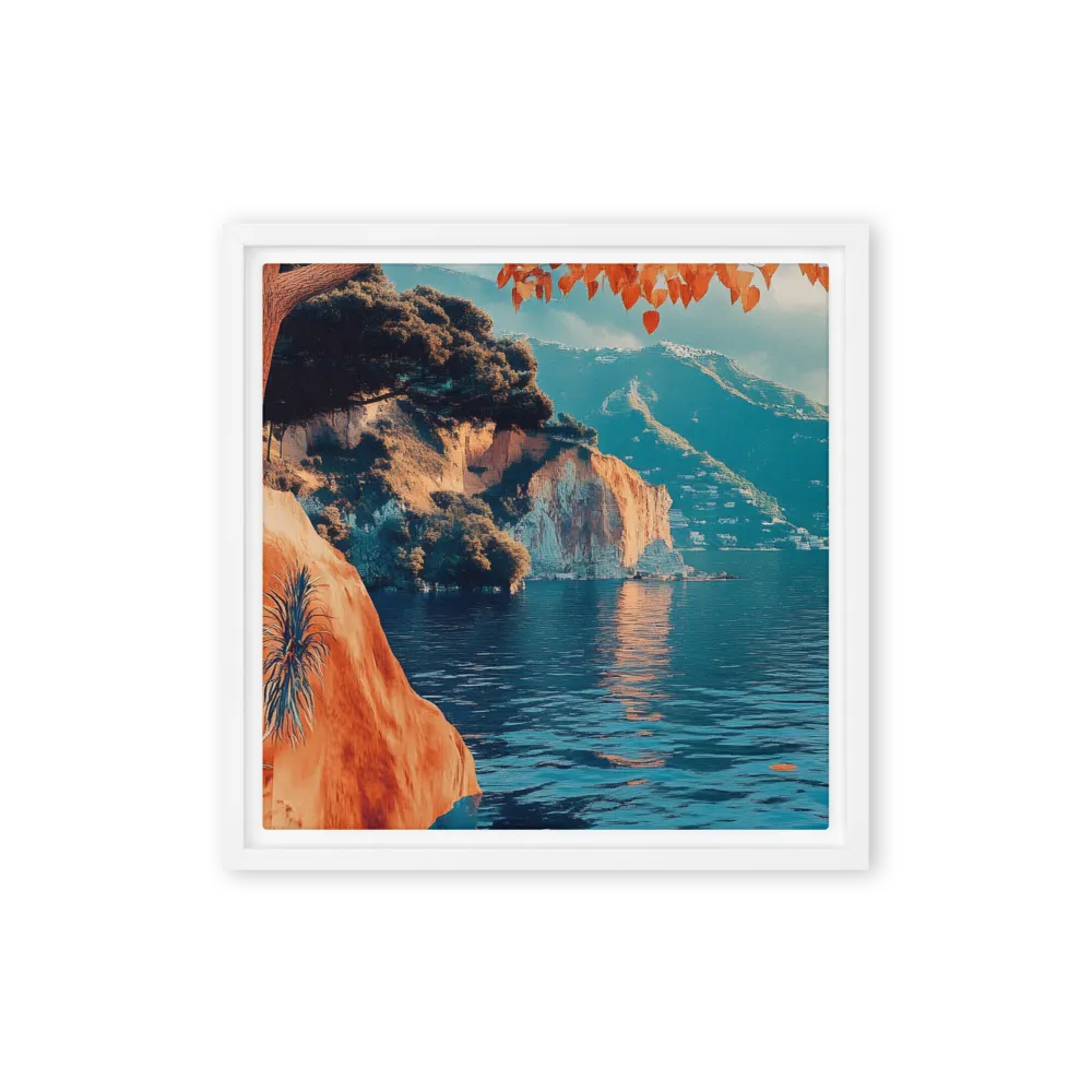 Elysian Waterscape | Canvas with White Frame | 12″×12″