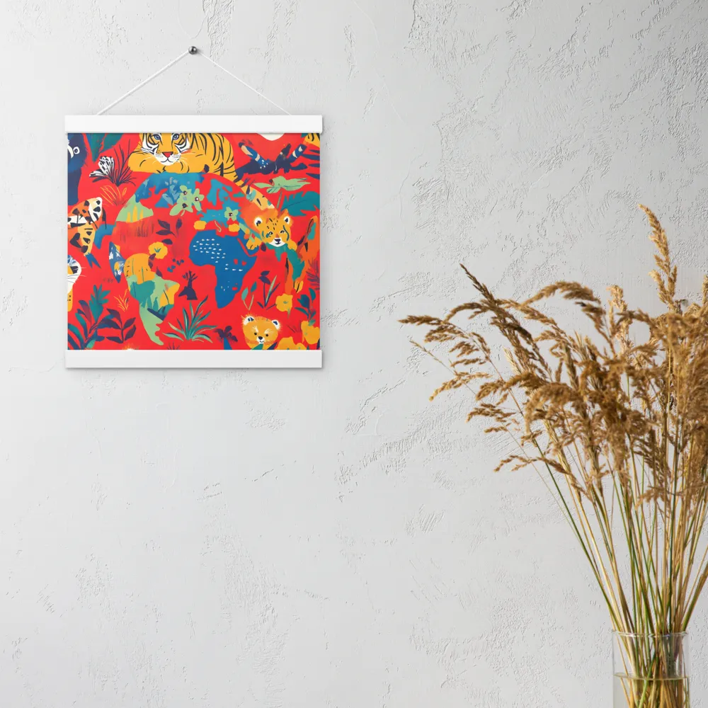 Wild Wonders of the Globe | Poster With White Wood Hanger | 12″×12″