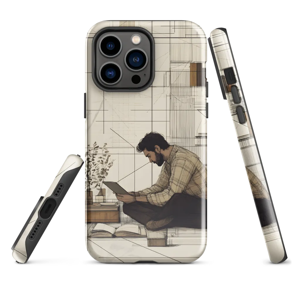 Quiet Reflections in Line | Phone Case |  14 Pro Max | Tough Case | Glossy