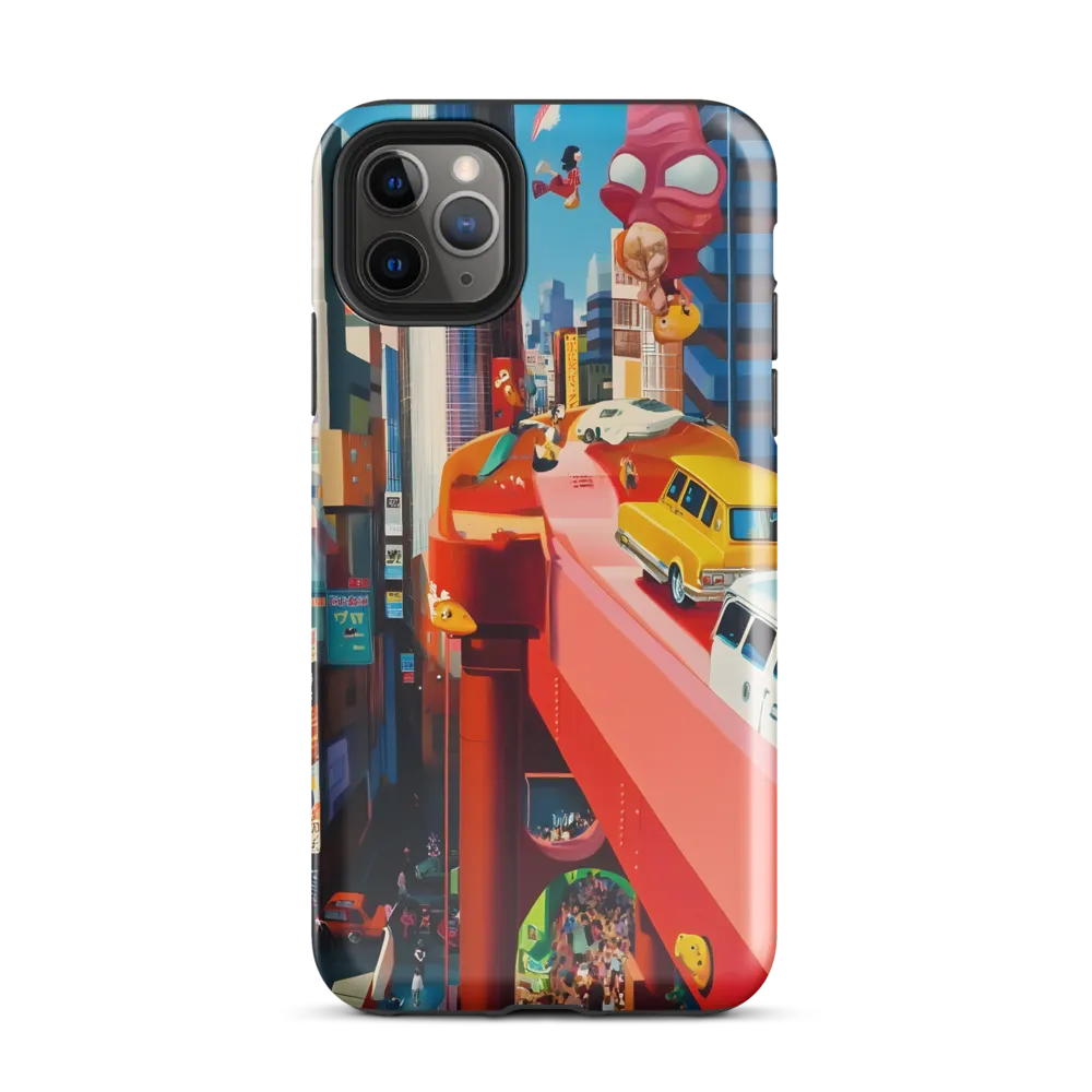 Urban Whimsy: A Colorful Cityscape | Phone Case |  11 Pro Max | Tough Case | Glossy