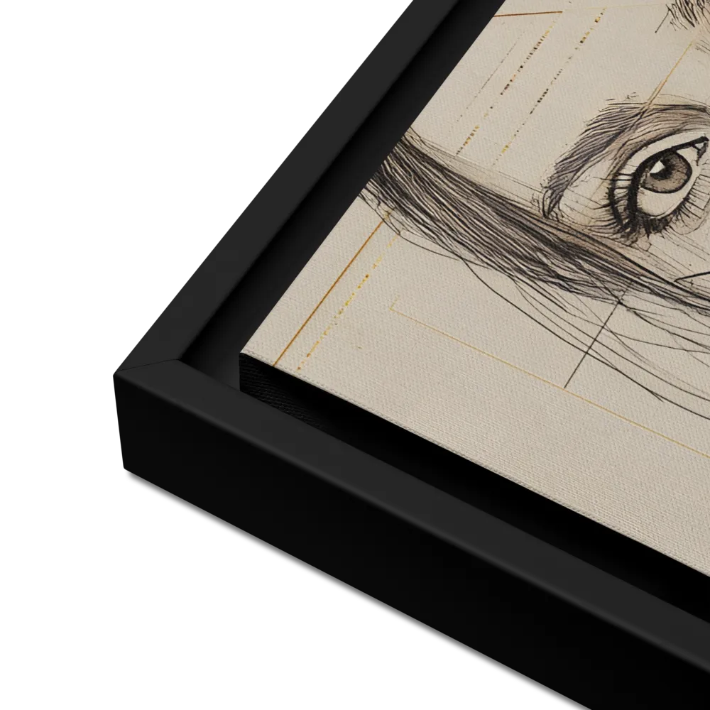Geometric Elegance: A Modern Portrait | Canvas with Black Frame | 16″×20″