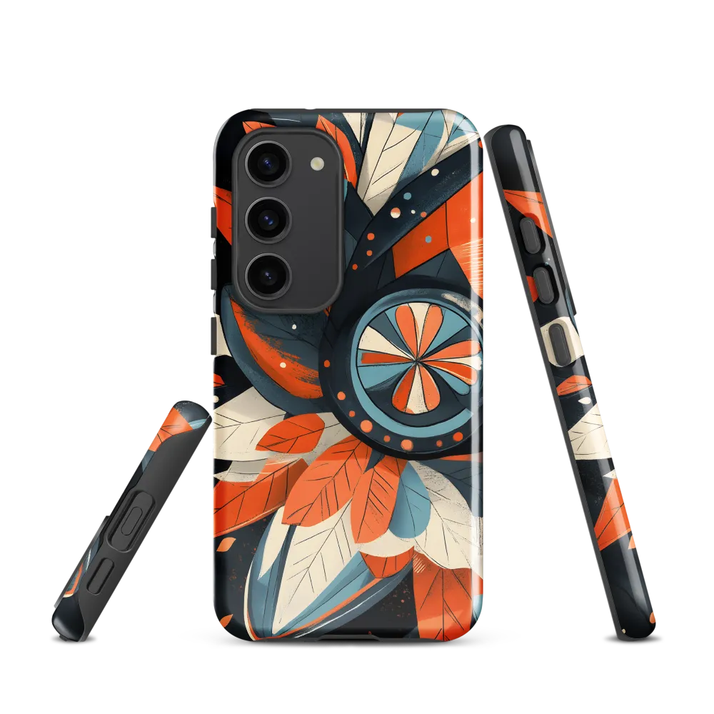 Floral Symphony in Orange and Teal