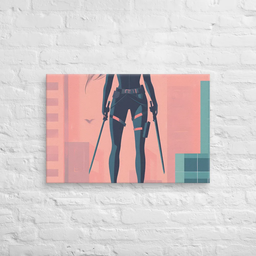 Urban Sentinel: A Warrior's Stand | Canvas | 20″×30″
