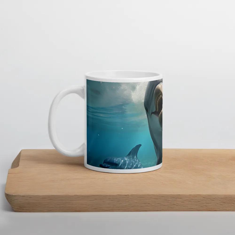 Beneath the Waves: A Dolphin's Dance | Mugs | Multiple Sizes & Colors