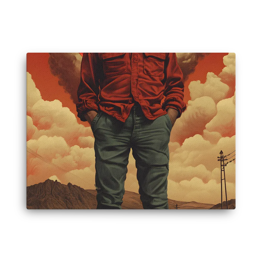 Defiant Spirit in a Surreal Landscape | Thin Canvas | 18″×24″