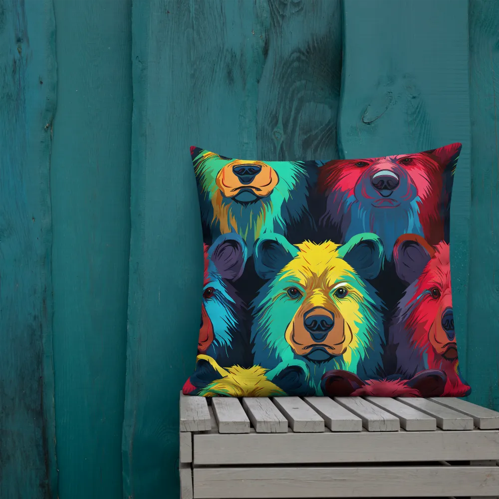 The Colorful Essence of Bears | Pillow | 22″×22″