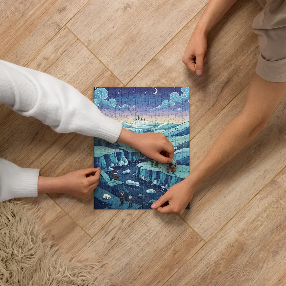 Moonlit Arctic Walk 
 Jigsaw Puzzle