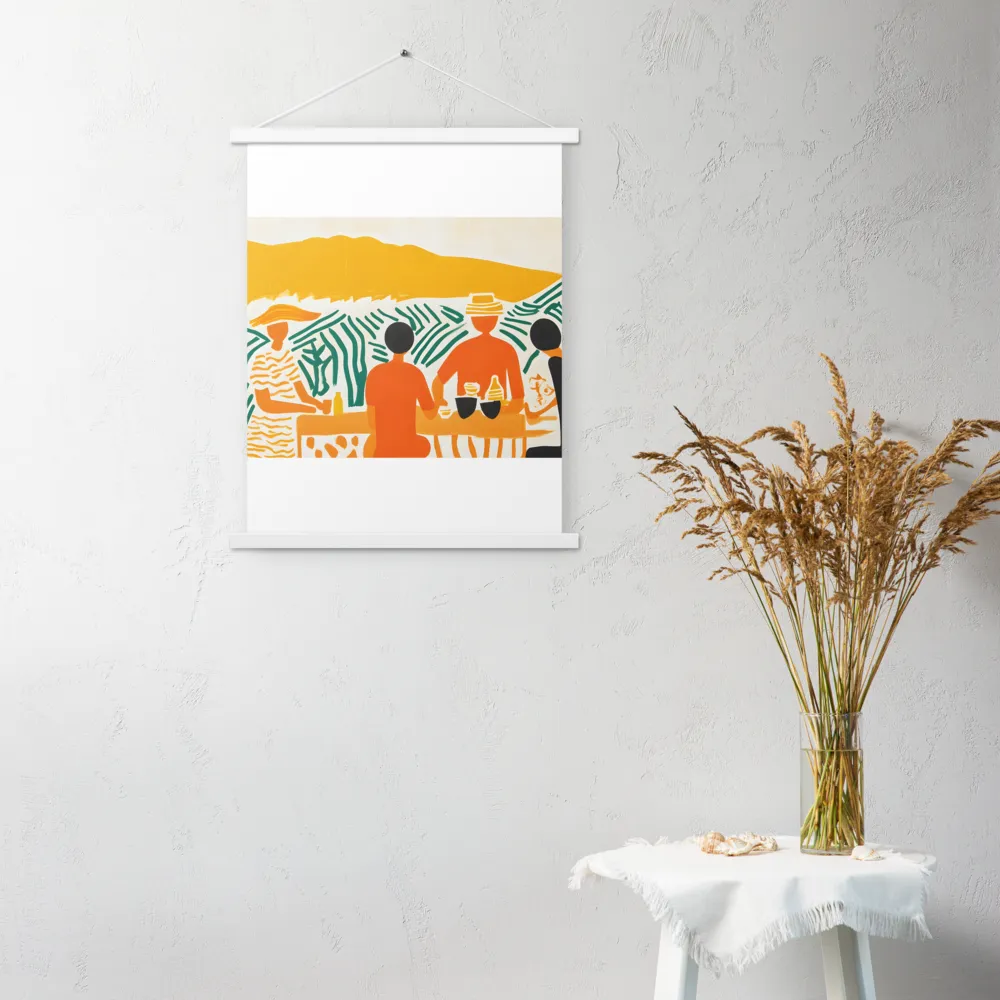 Summer Vibes: Café Conversations | Poster With White Wood Hanger | 18″×24″