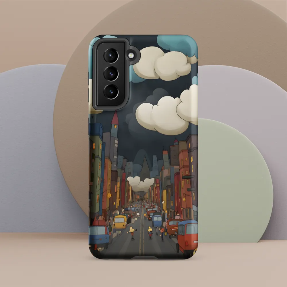 Urban Symphony: A City Awakens at Dusk | Phone Case |  S21 | Tough Case | Matte