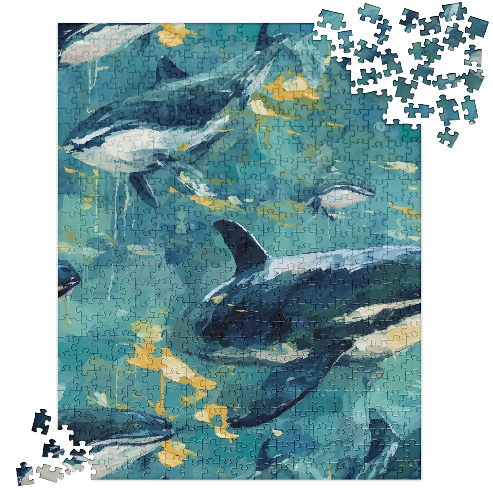 Beneath the Waves: A Symphony of Whales | Jigsaw Puzzle | 520 pieces