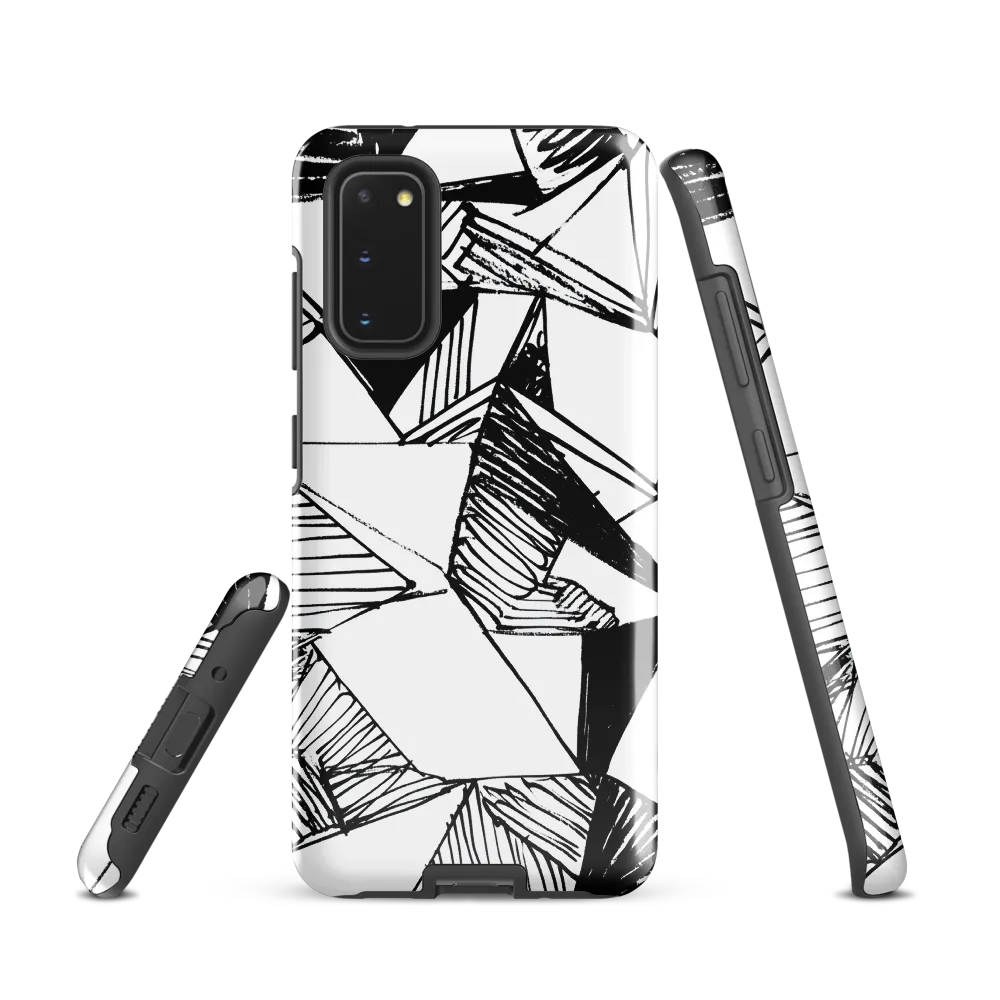Dynamic Geometry in Ink | Phone Case |  S20 | Tough Case | Glossy