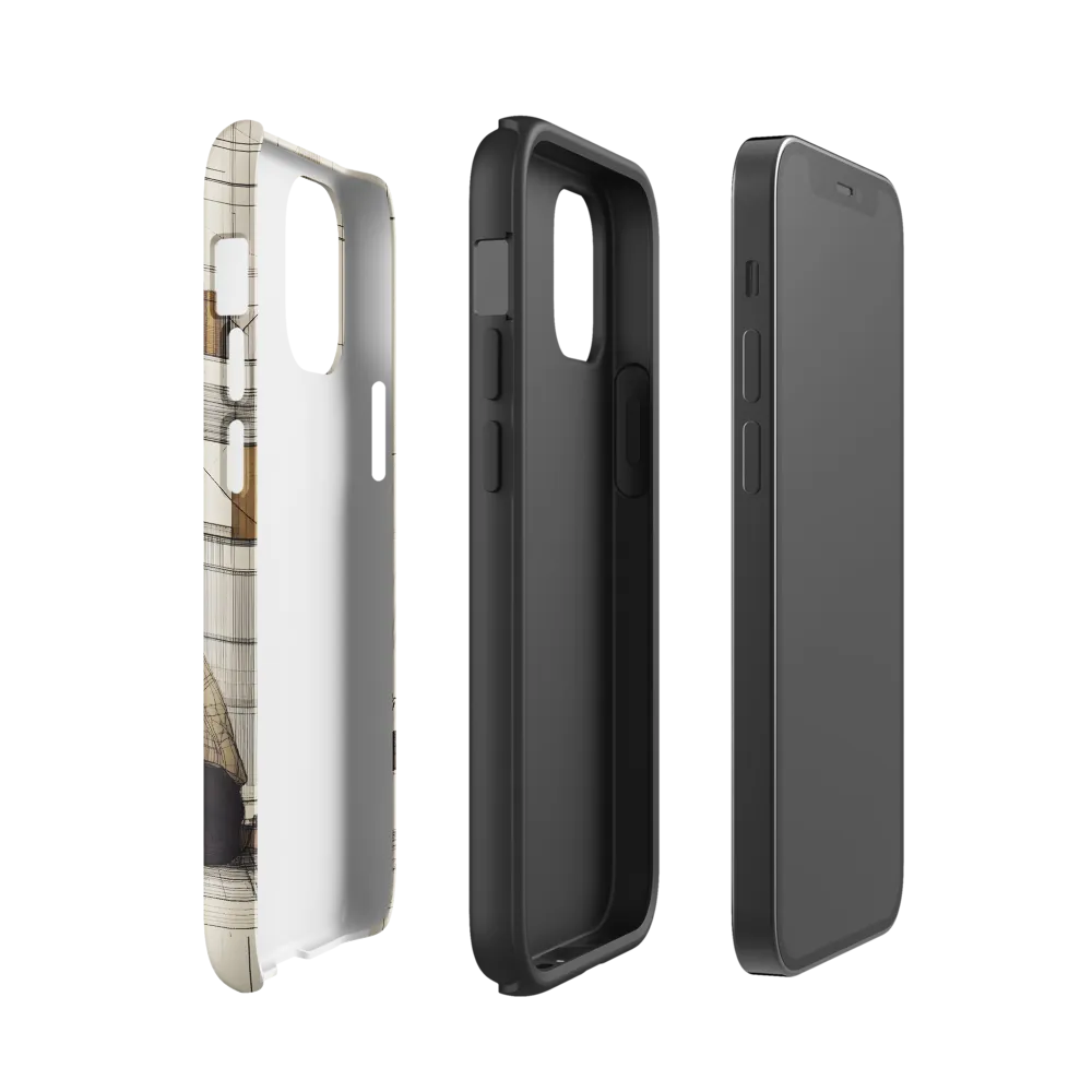 Quiet Reflections in Line | Phone Case |  12 mini | Tough Case | Glossy