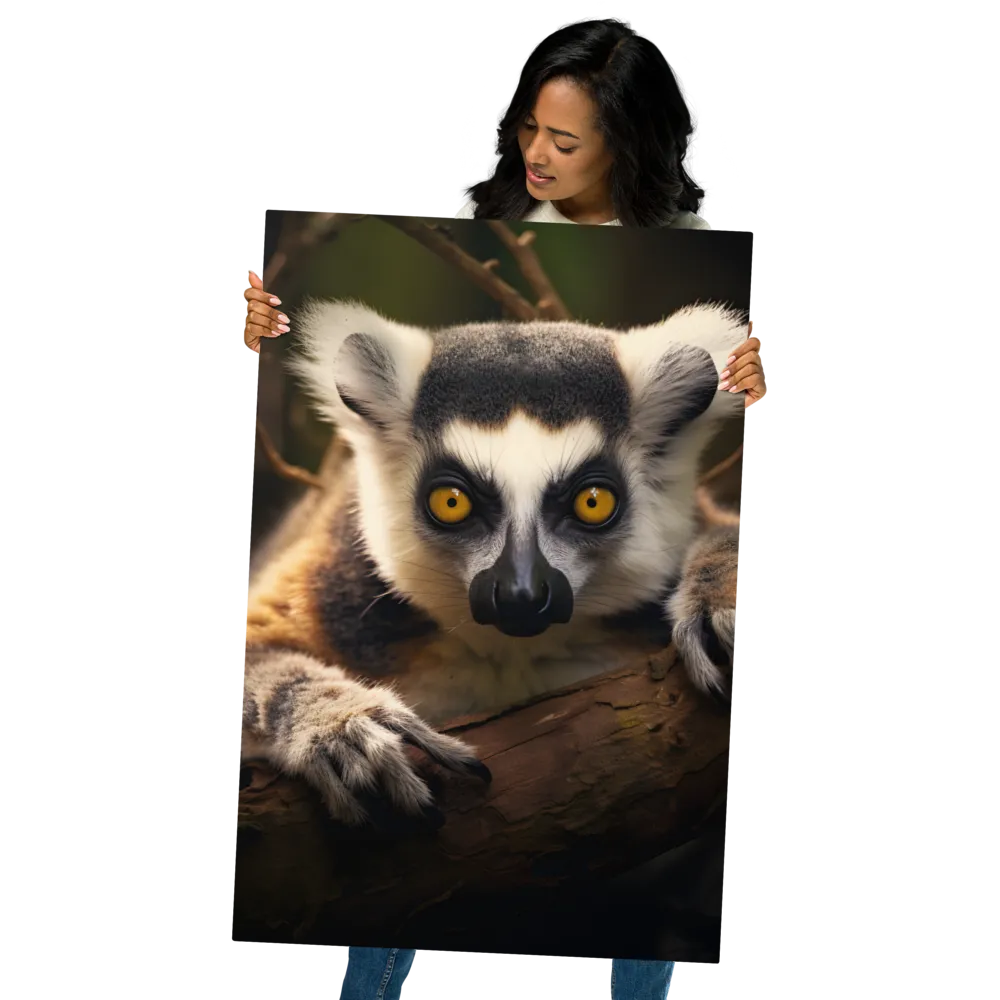 The Watchful Lemur | Metal Print | 24″×36″