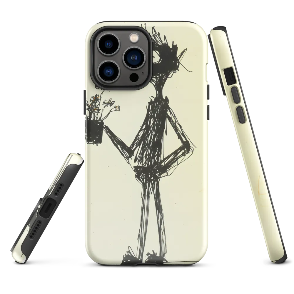 Whimsical Figure with Flowers