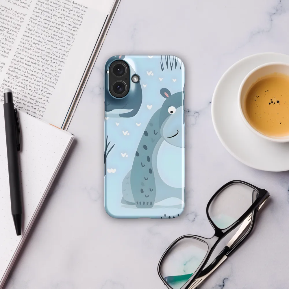Whimsical Hippo Delight | Phone Case |  16 Plus | Snap Case | Glossy