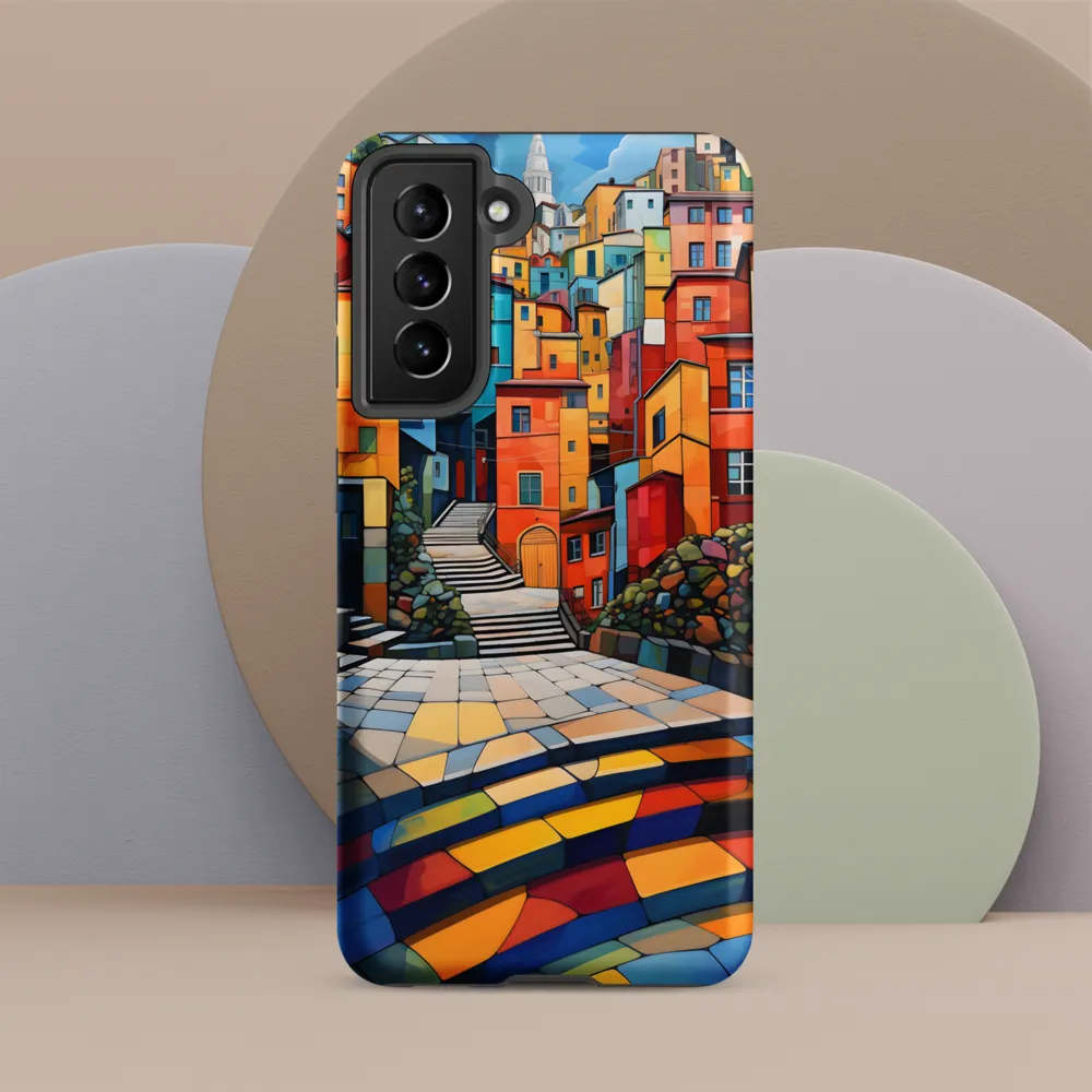 Vibrant Village: A Cubist Journey